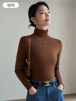 Turtleneck Sweater Women's Autumn and Winter Plush Bottoming Shirt with Stacked Collar Integrated Plush Warm Knitted Top 4