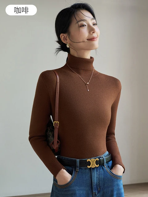 Turtleneck Sweater Women's Autumn and Winter Plush Bottoming Shirt with Stacked Collar – view 4