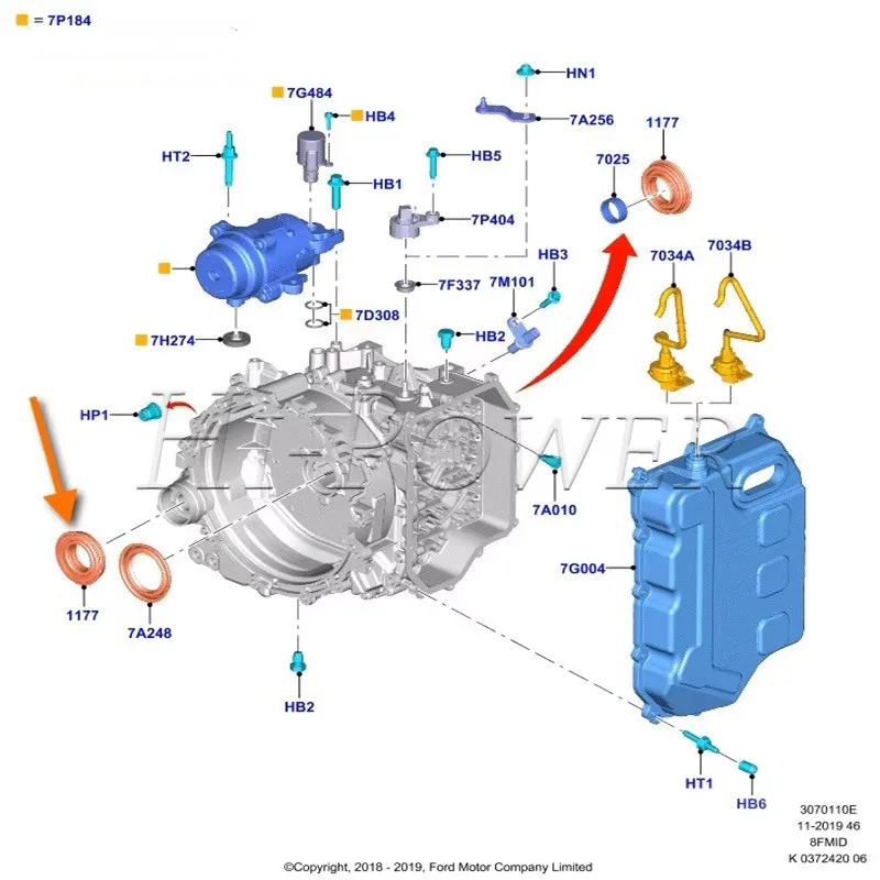 GN1P-7H260-AB GN1P7H260AB 2196407   ناقل حركة أوتوماتيكي نصف رمح النفط الختم لفورد فوكس علبة التروس شبه المحور النفط الختم 8F24