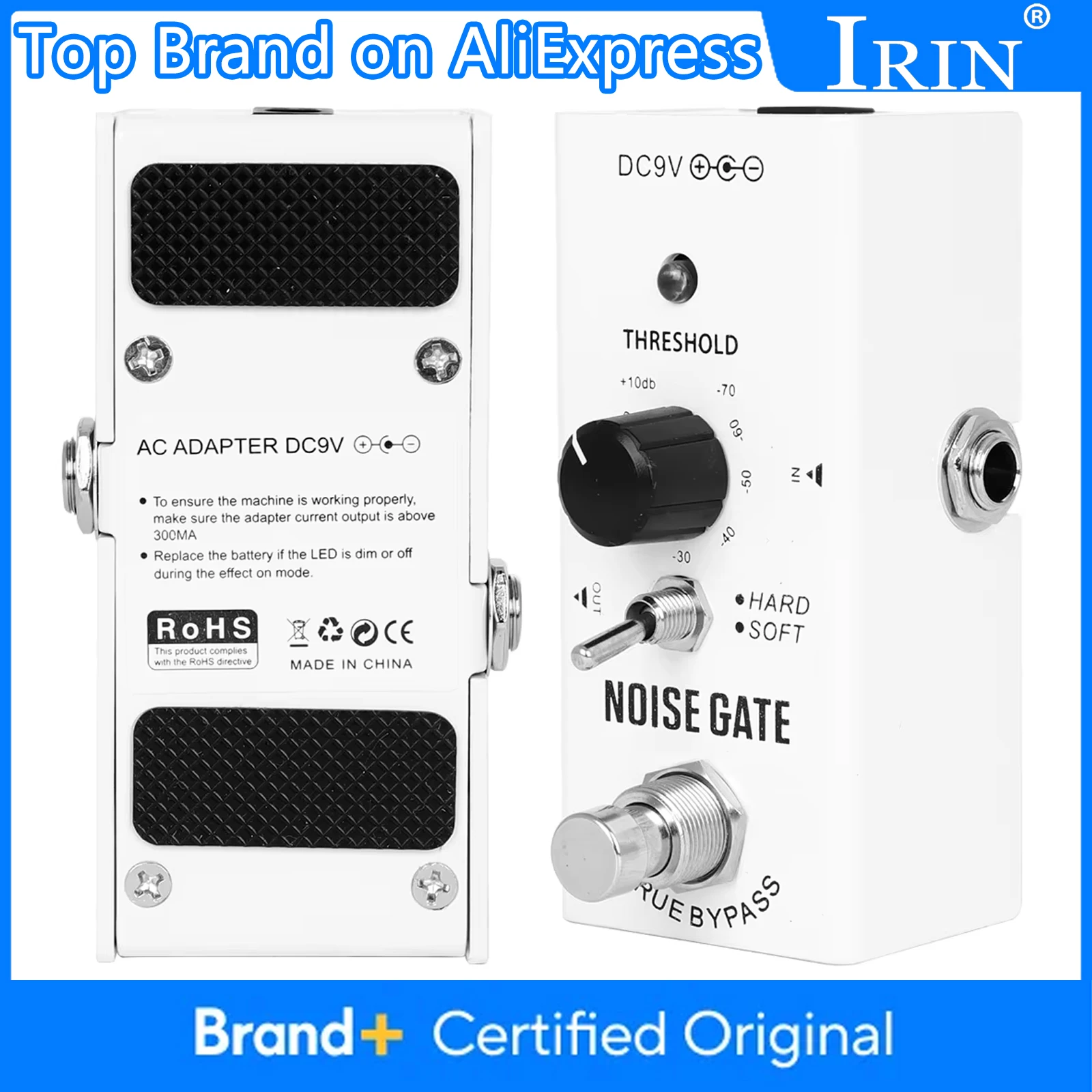 

IRIN Electric Guitar Noise Gate Pedal Guitar Noise Suppression Effect Pedal Metal Housing Guitar Parts & Accessories True Bypass