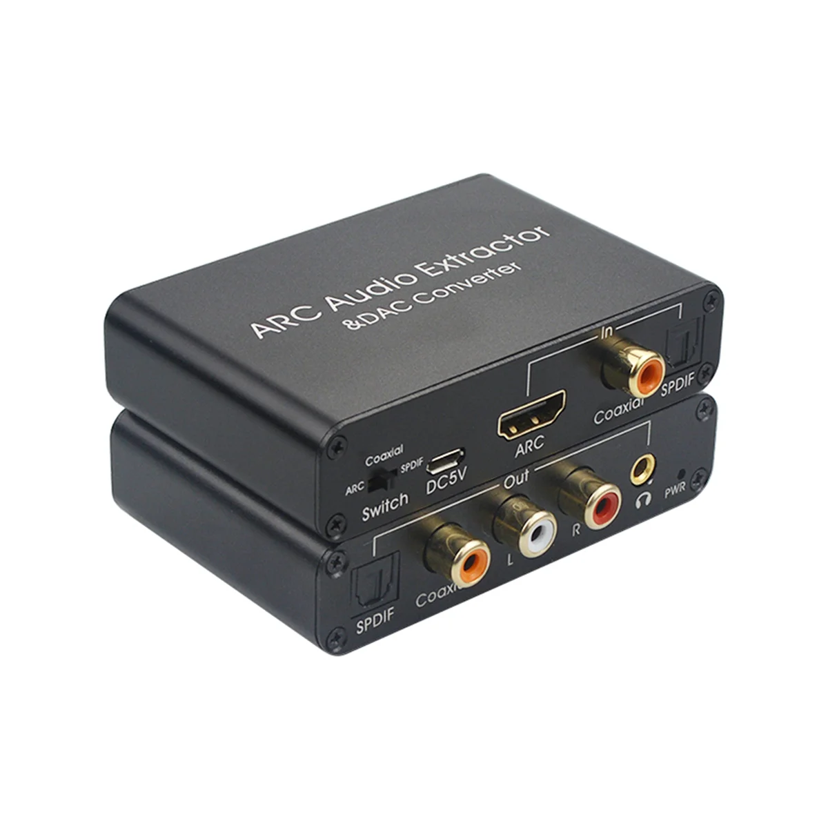 AT42 2X 192KHz ARC Audio Adapter Extractor Digital to Analog Audio Converter SPDIF Coaxial 3.5mm Jack Output