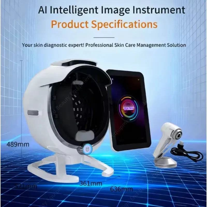 Bitmoji 3d skin analyzer Big Screen A6 Magic Mirror Skin Analyzer Machine Facial Skin Analysis With Handheld Skin Microimager