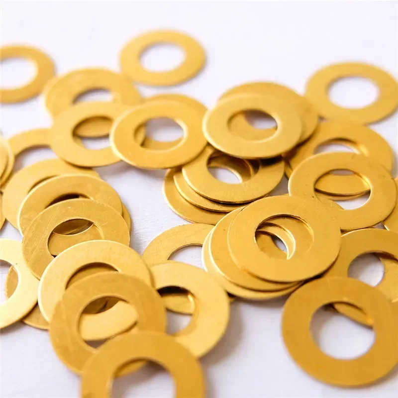 50 pz/lotto Coltello Pieghevole Creazione FAI DA TE Accessori Guarnizione Piatta Rondelle In Ottone Guarnizione In Metallo Anello Cuscino Anello Pad Protezione In Rame