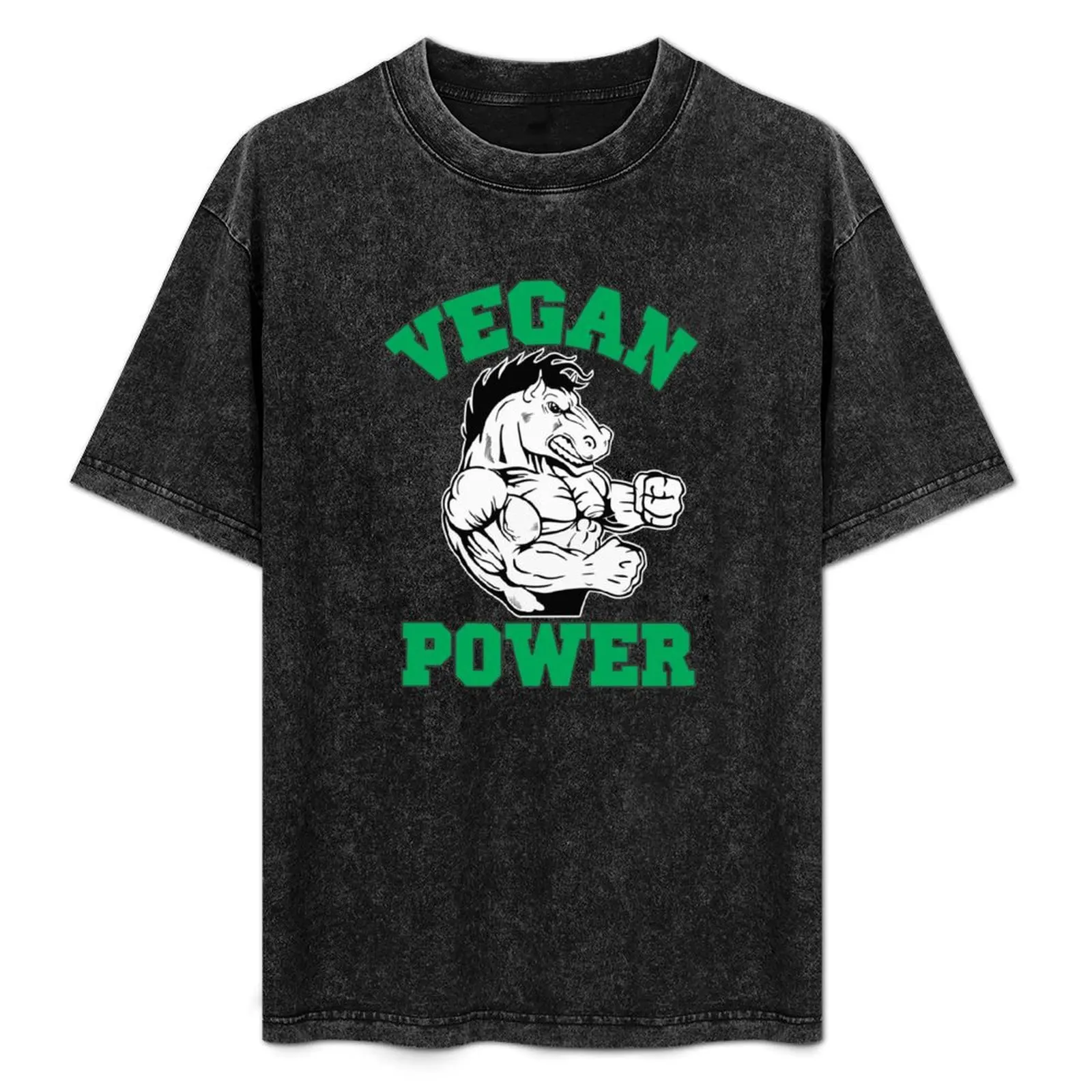 

Vegan Power Horse Vegan Lifestyle T-Shirt Soft Durable Cotton T-Shirt