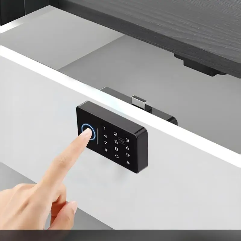 1Pcs Support Tuya APP Smart Fingerprint No Punch Cam Lock Cabinet Lock Door Drawer Filing Cabinet Post Mail Box Furniture Locker view 5