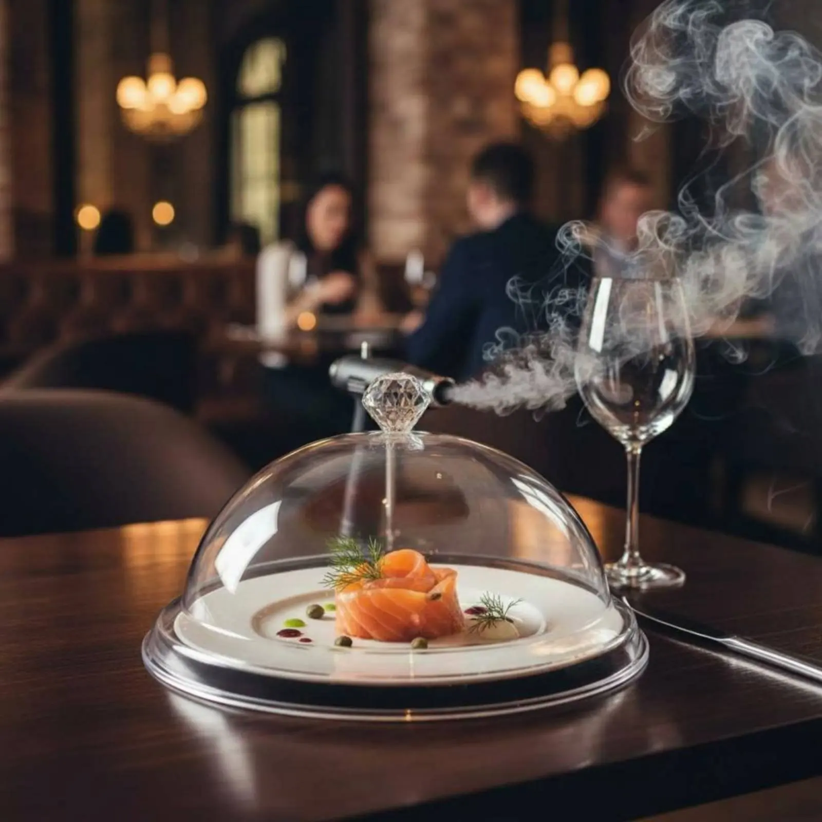 Smoke-Infusing Dome Cover Food-Grade Material Molecular Cooking Smoke Lid Smoke Infuser Cloche Lightweight Acrylic