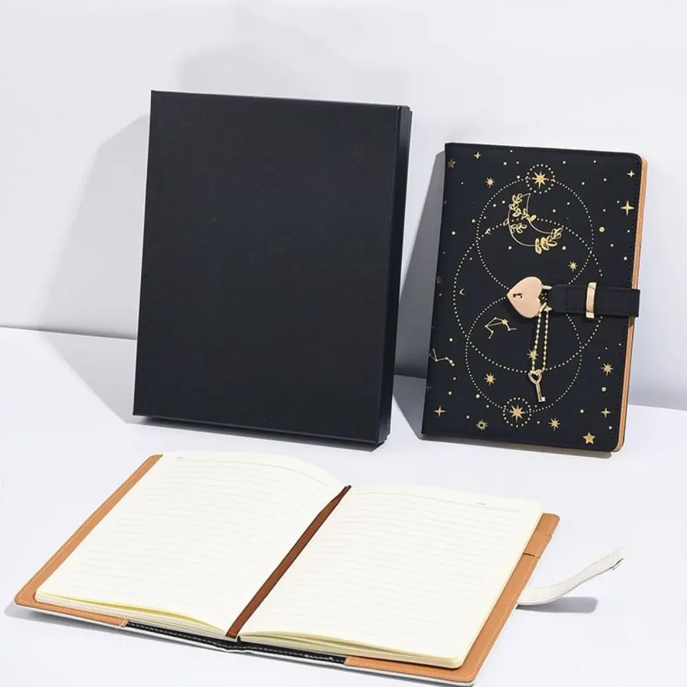 Heart Key Lock Password Notebook Stationery Diary Book A5 Notebook With Lock Love Girl Diary Protecting Secrets