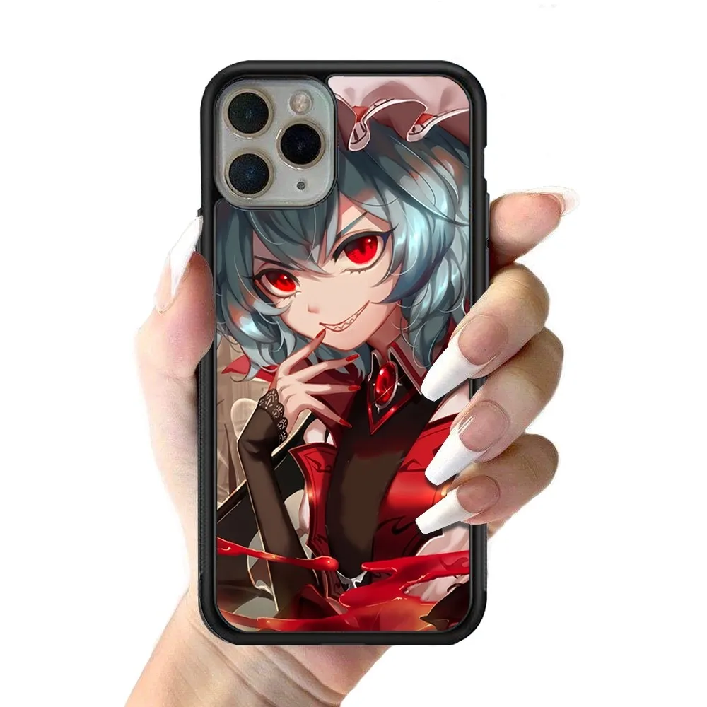 Anime Touhou Scarlet Eyes Phone Case Silicone PC+TPU Case For iPhone 14 11 12 13 Pro Max 8 7 6 Plus X XR Hard Fundas