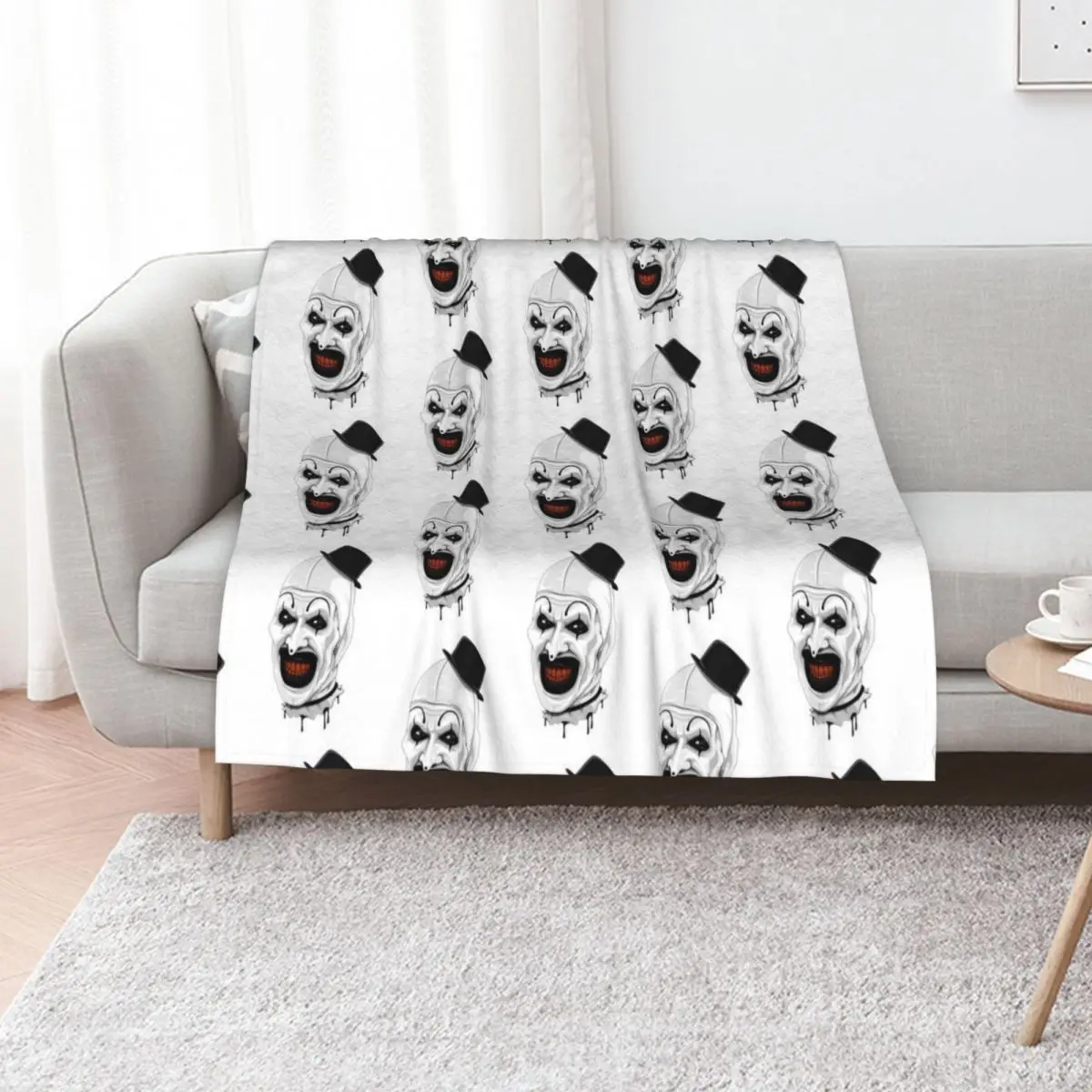 Art the Clown terrifier movie halloween Throw Blanket Travel Hair Bed covers Luxury manga Blankets
