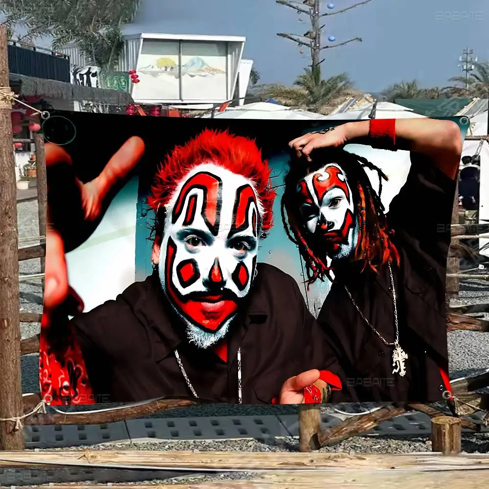 Classic RAP Band I-Insane C-Clown P-Posse Cartoon Flag Art Science Fiction Room Home Decor Wall Hanging Home Decor Banner