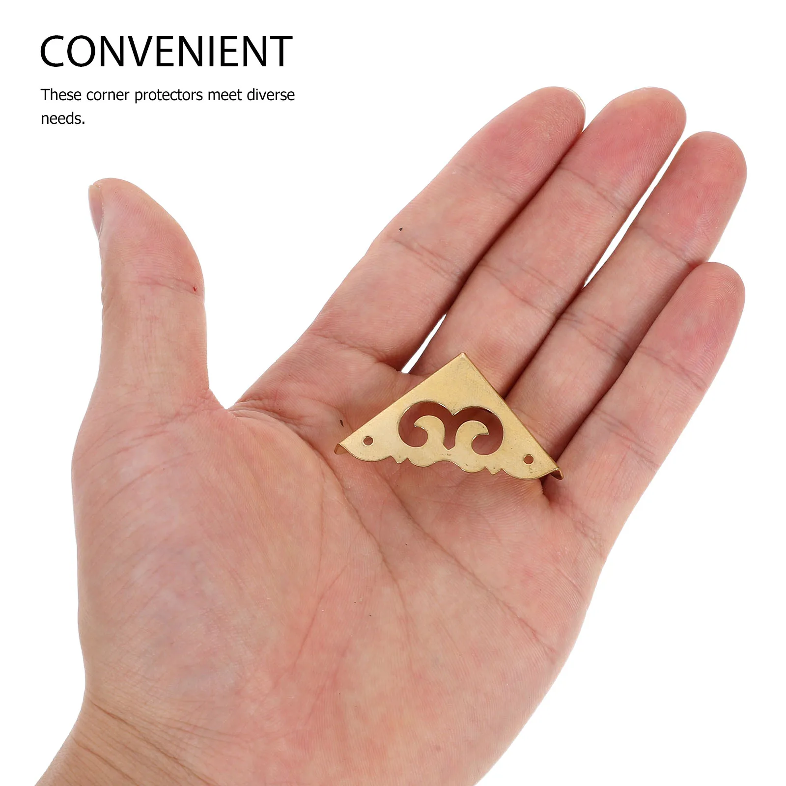 

4pcs Copper Wooden Box Corners Vintage Hollow Out Flanged Edge Protectors Furniture Hardware Accessories