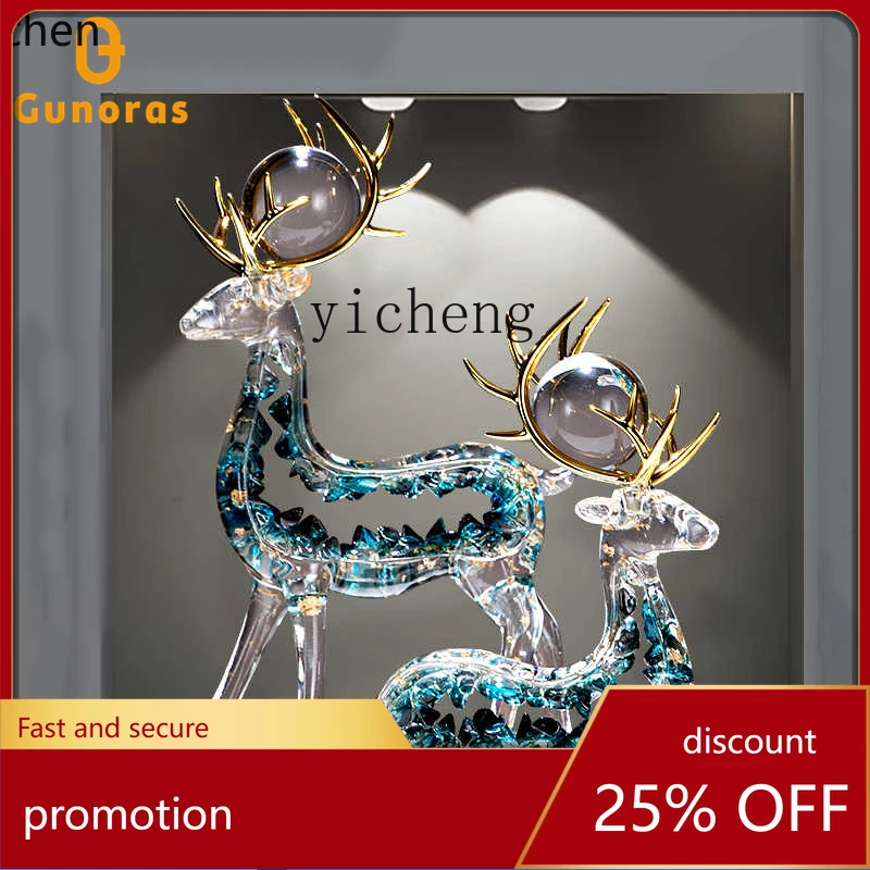 

YFY Lucky Deer Ornament Creative Home Crystal High-end Entrance Living Room Office Decoration
