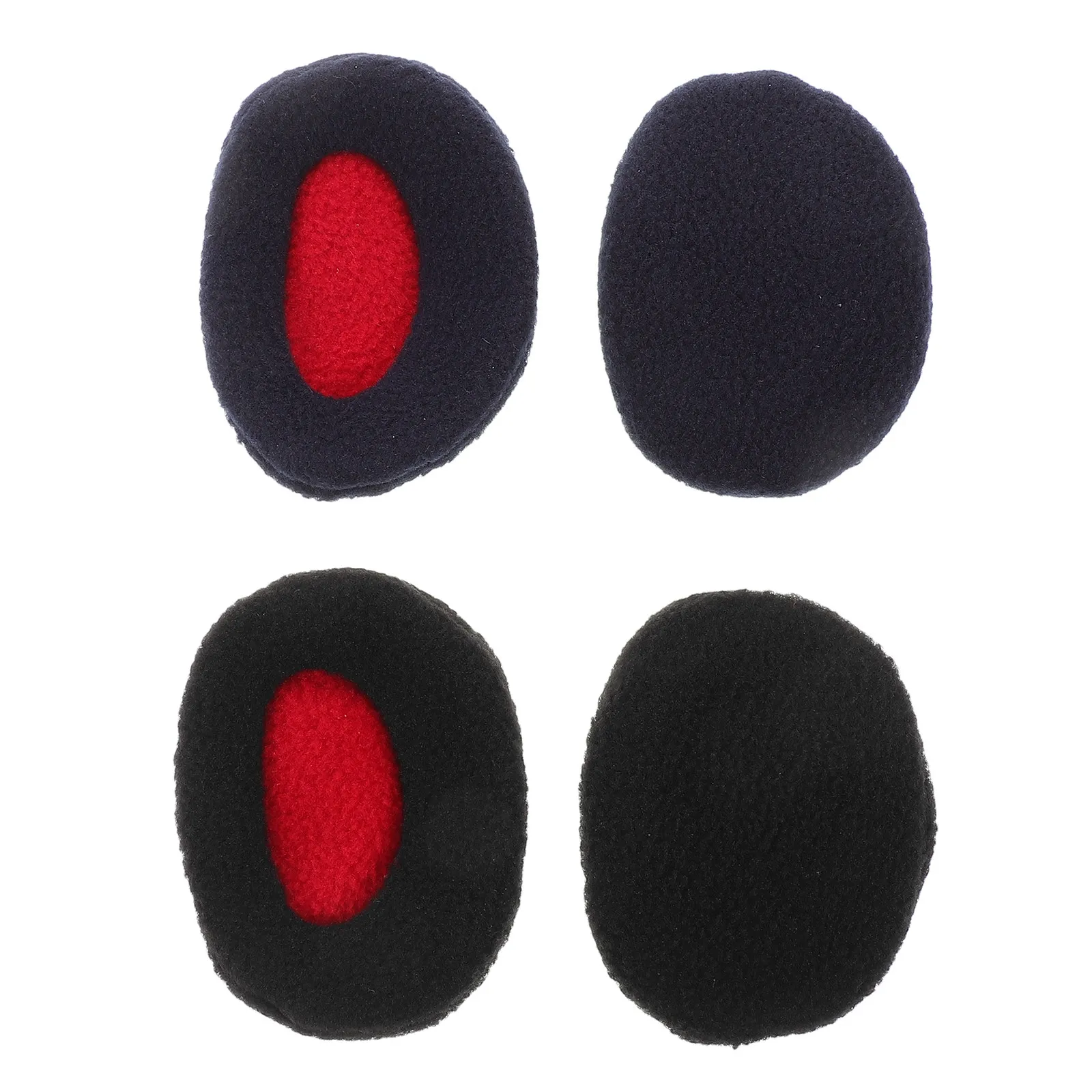 

2 шт. теплые наушники из флиса, зимние черные/темно-синие ветрозащитные наушники для спорта, путешествий, для мужчин, женщин и детей