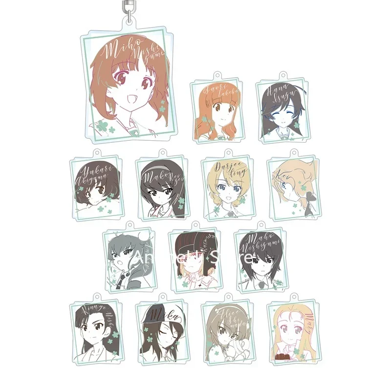 LLavero de Anime para regalo, muñeco de Nishizumi, Miho, taobe, Saori, Akiyama, Yukari, Reizei, Mako, acrílico, colgante de bolsa
