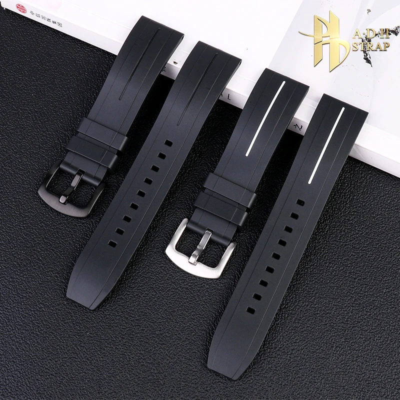 Waterproof and Sweat proof Silicone Watch Strap Universal Watch Strap Breathable Fit Mido Multifort Citizen BM8475 Watchband