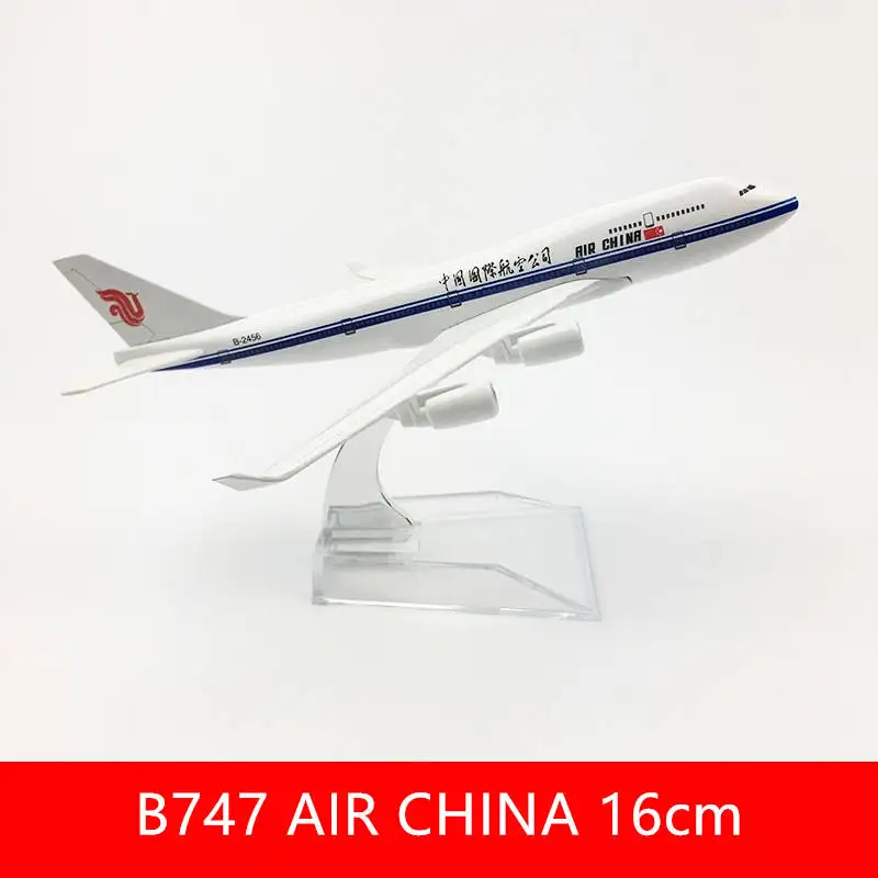 1/400 scale 16cm Air China B747 Diecast Metal Airplane Model Kit with Stand for Aviation Enthusiasts Gift Collection Display
