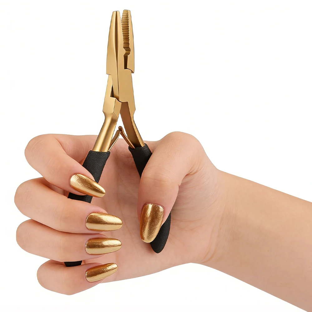 ARLANY Hair Extension Pliers for Micro Beads Rings Microlink Pliers with Anti-slip Handle for Weft Extensions Feather Extensions