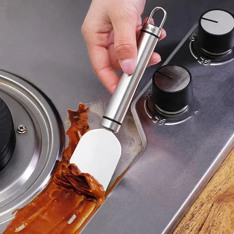 1/2Pcs Stainless Steel Scraper Multi-Purpose Spatula Tile Flat Scraper Floor Glass Deglue Kitchen Refrigerator Cleaning Tools