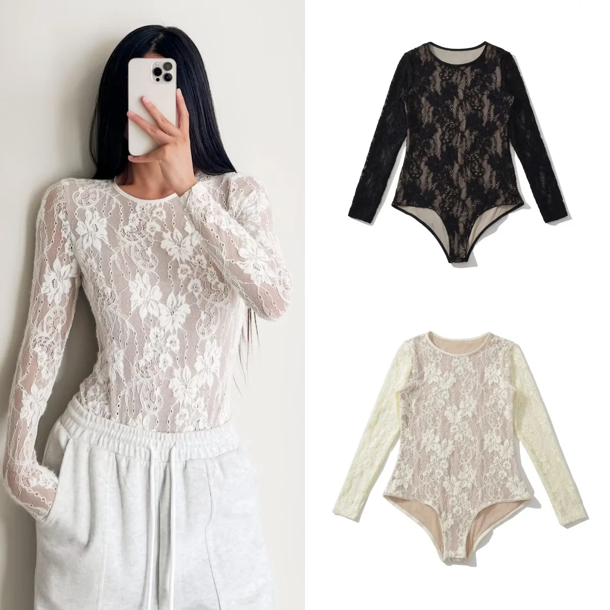 Peleles ajustados de estilo dulce y picante, mono de encaje de doble capa para mujer, ropa de abrigo y ropa interior Pure Desire para vacaciones en la playa