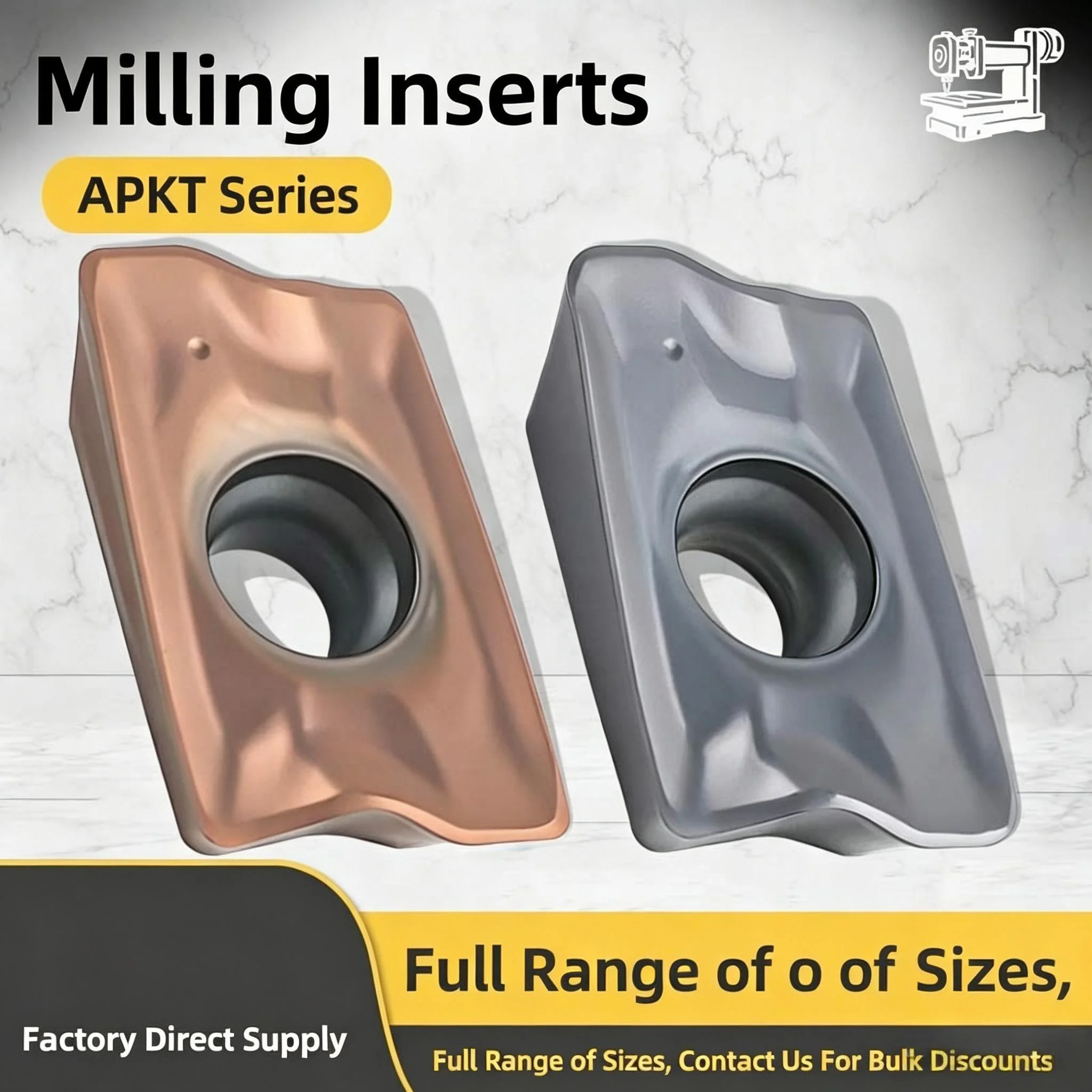 APKT170508R/16/24/32 Series High Speed Milling Carbide Inserts TiAlN/TiAlSiN Nano Coated For Steel & Stainless Steel Machining