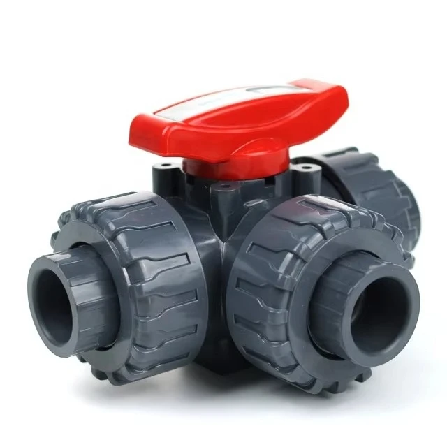 

1 Inch Acid-Resistant PVC Plastic 3-Way Ball Valve with Manual and Electric Actuator for Water Control OEM Supported