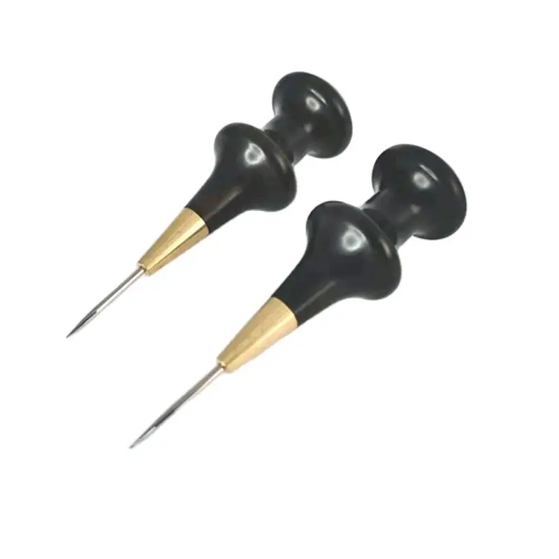 1Pcs Wooden Handle Awl DIY Leather Punch Tool Round Hole Stitching Leather Craft Sewing Awl Handmade Punch Tools