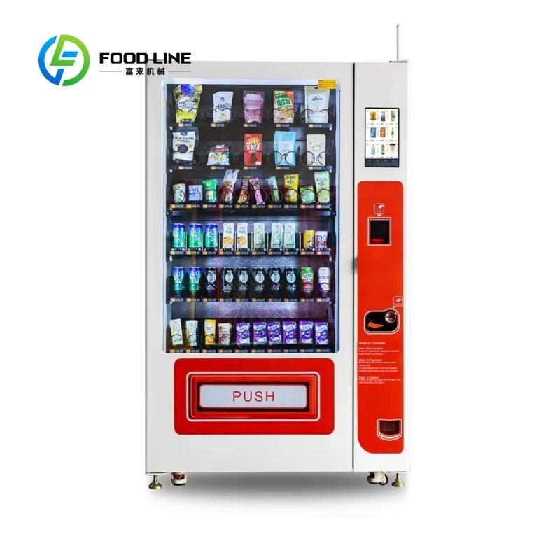 Customizable vending machine with 10-slot cooling system 10.1-inch touchscreen for snacks and beverages