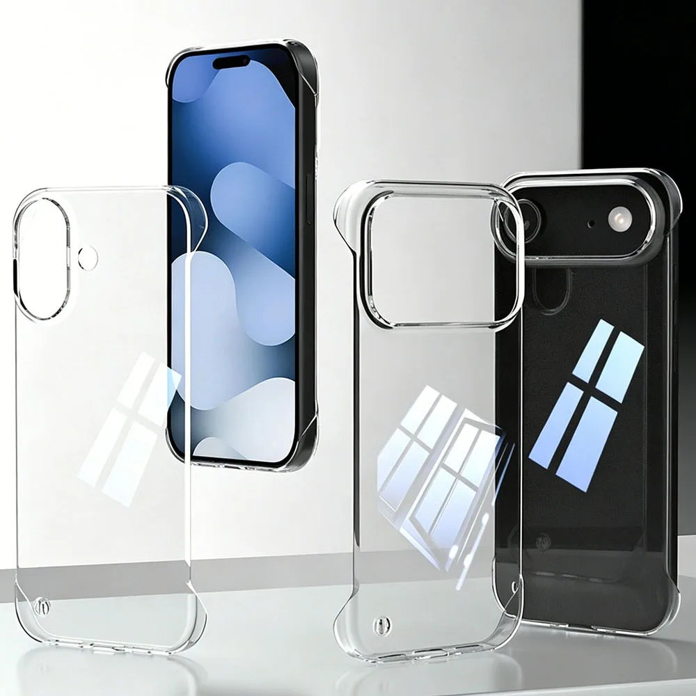 Bezel-Less Half-Pack HD Transparent Hard PC Case for iPhone 17 Pro Max 17 Air Ultra Thin Anti-Yellow Anti-Scratch Slim Cover