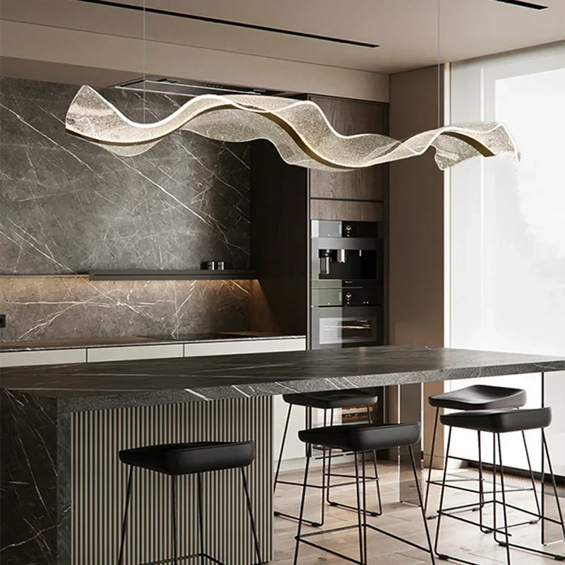 

Nordic Wave Restaurant Chandelier for Living Dining Room Food Table Pendant Lights Home Decor Hanging Lighting Lusters Fixture
