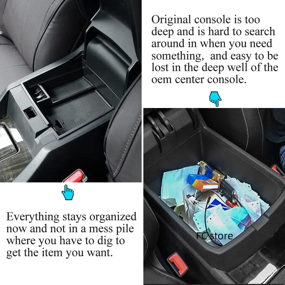 Center Console Armrest Storage Box For Honda Accord Sedan 2013 2014 2015 2016 2017 ABS Tray Insert Organizer Glove Pallet Black