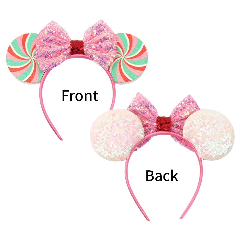 عيد ميلاد الفتيات عيد الميلاد ميكي ماوس الأذن Headbands للنساء حفلة إكسسوارات الشعر ميني ماوس الترتر الانحناء العصابات الشعر هدية طفل #2