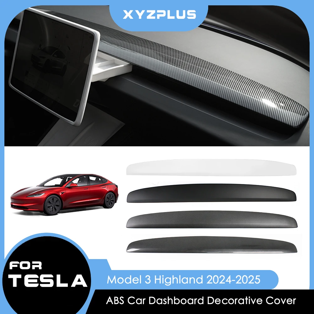 

Крышка приборной панели для Tesla Model 3 Highland 2024 2025 Комплект боковой накладки на переднюю дверь ABS Углеродное волокно Глянцевый матовый черный