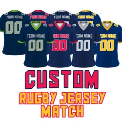 Men Jersey Footbal American Dark Blue 2022 2023 Custom Match Ruby Shirt Mesh Sublimation Blanks Team/Name Sportwear