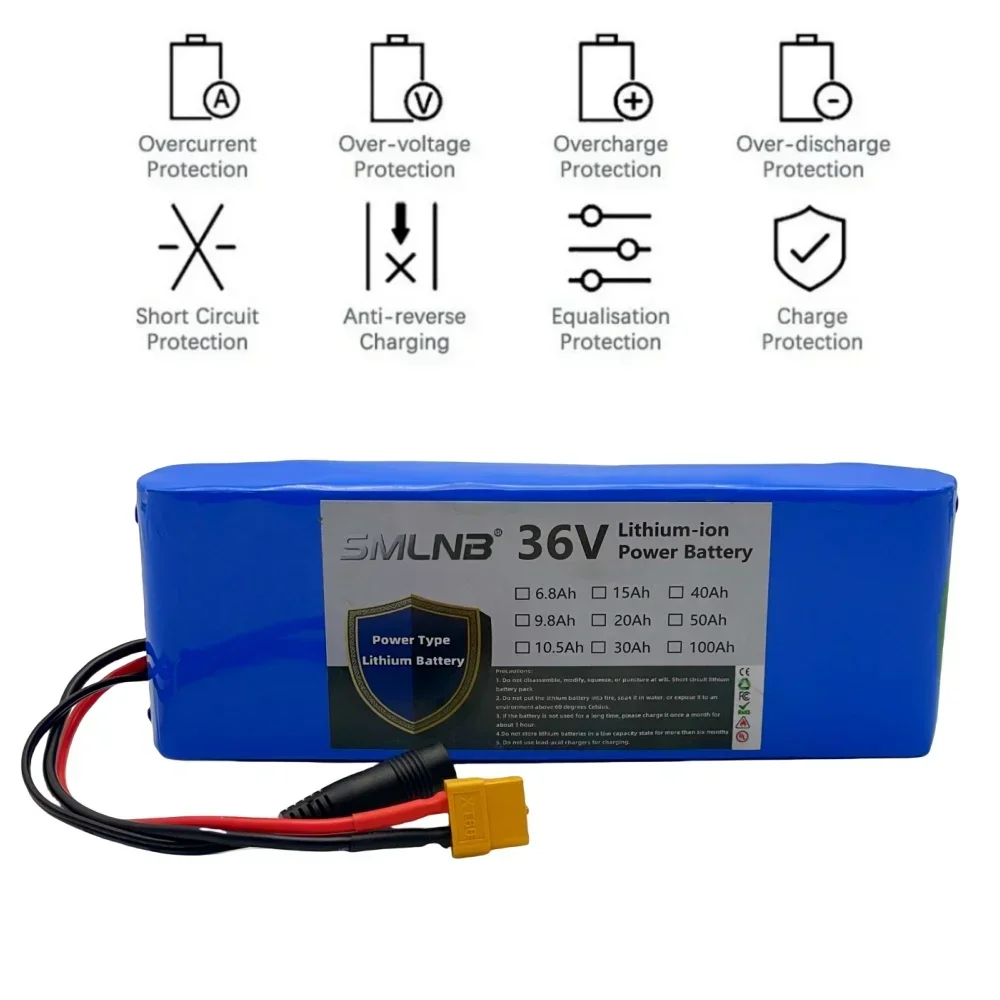 With BMS 500W 10S1P 36V 4800mAh Battery Pack 18650 Li-ion Rechargeable Batteries Electric Car Bicycle Scooter battery