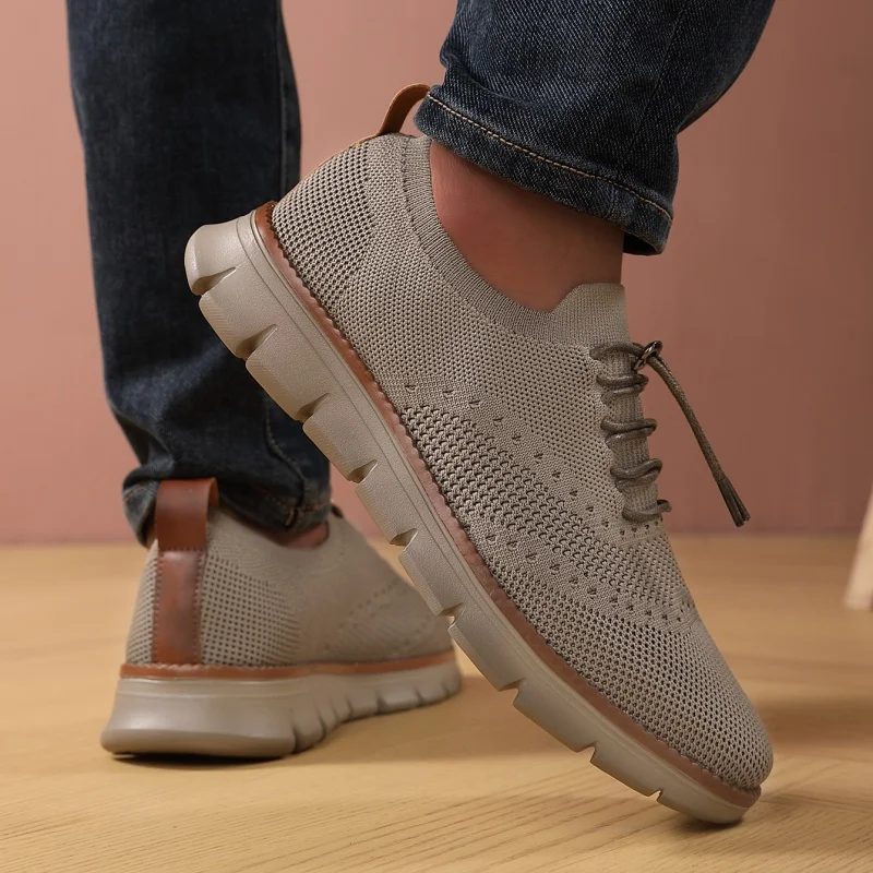 Men’s Versatile Woven Sneakers - Breathable & Lightweight with Customizable Fit for Casual and Business Wear