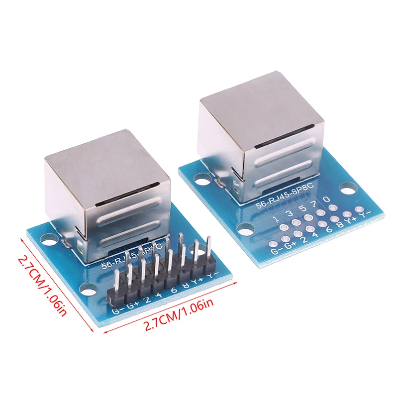 1Pcs RJ45 Network Port Adapter Test Board Horizontal 8p Crystal Head Female Socket Circuit Board with Light