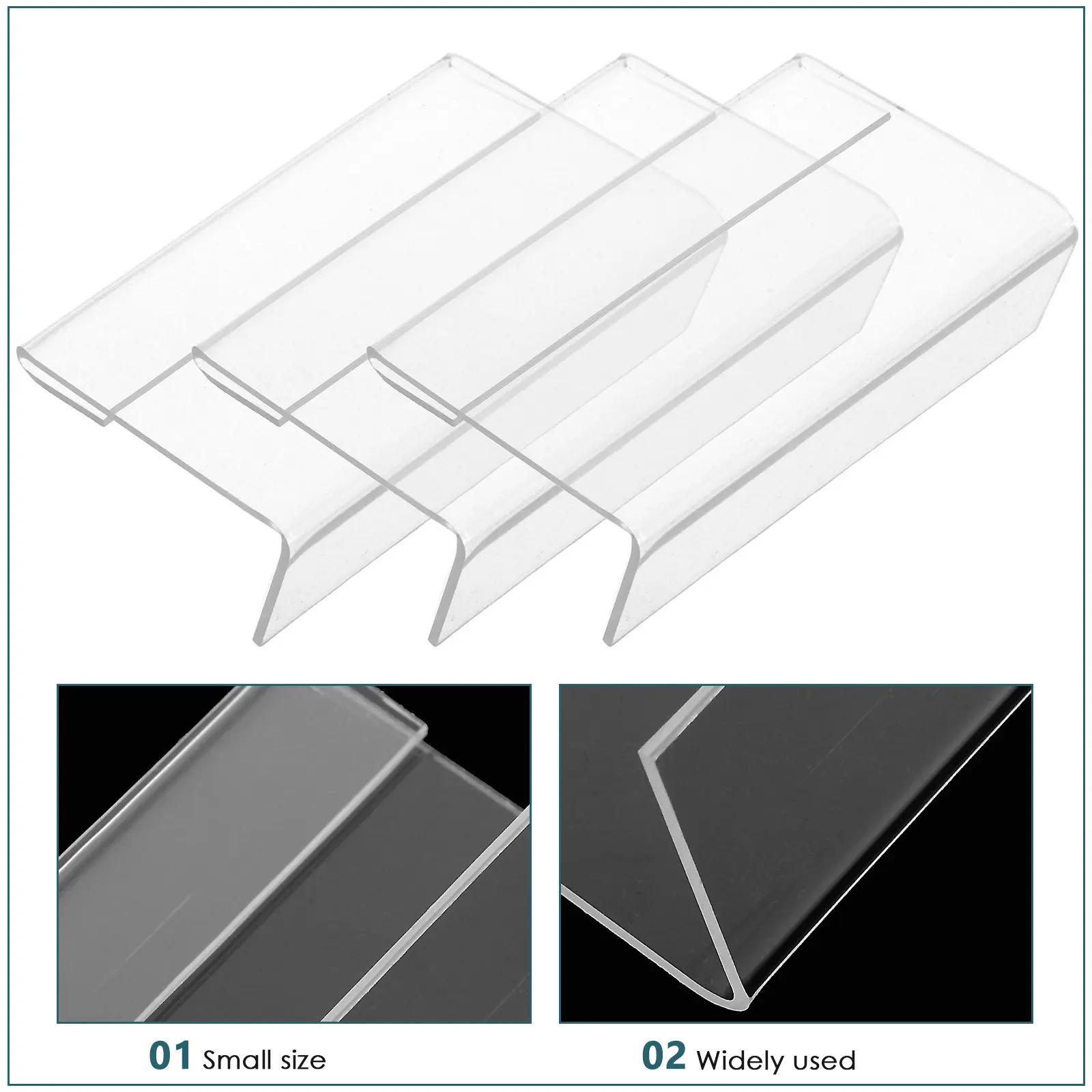 20Pcs High Clarity Acrylic L Shaped Slanted Sign Holder Display Stand for Advertisements Special Offers Instructions Paper