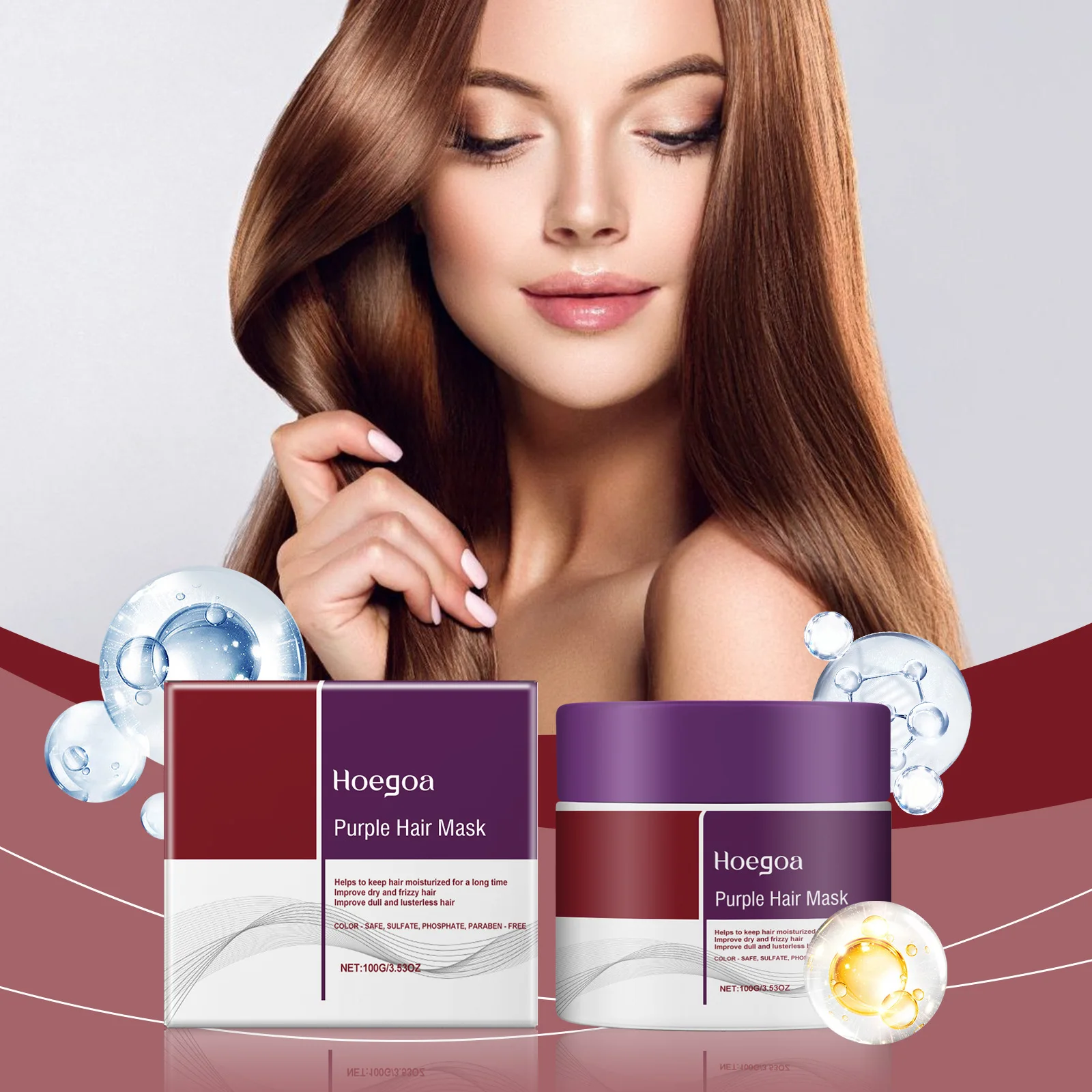 

HOEGOA Nourishing Care Hair Mask, with gentle plant essences, nourishes dry hair and moisturizes smooth hair
