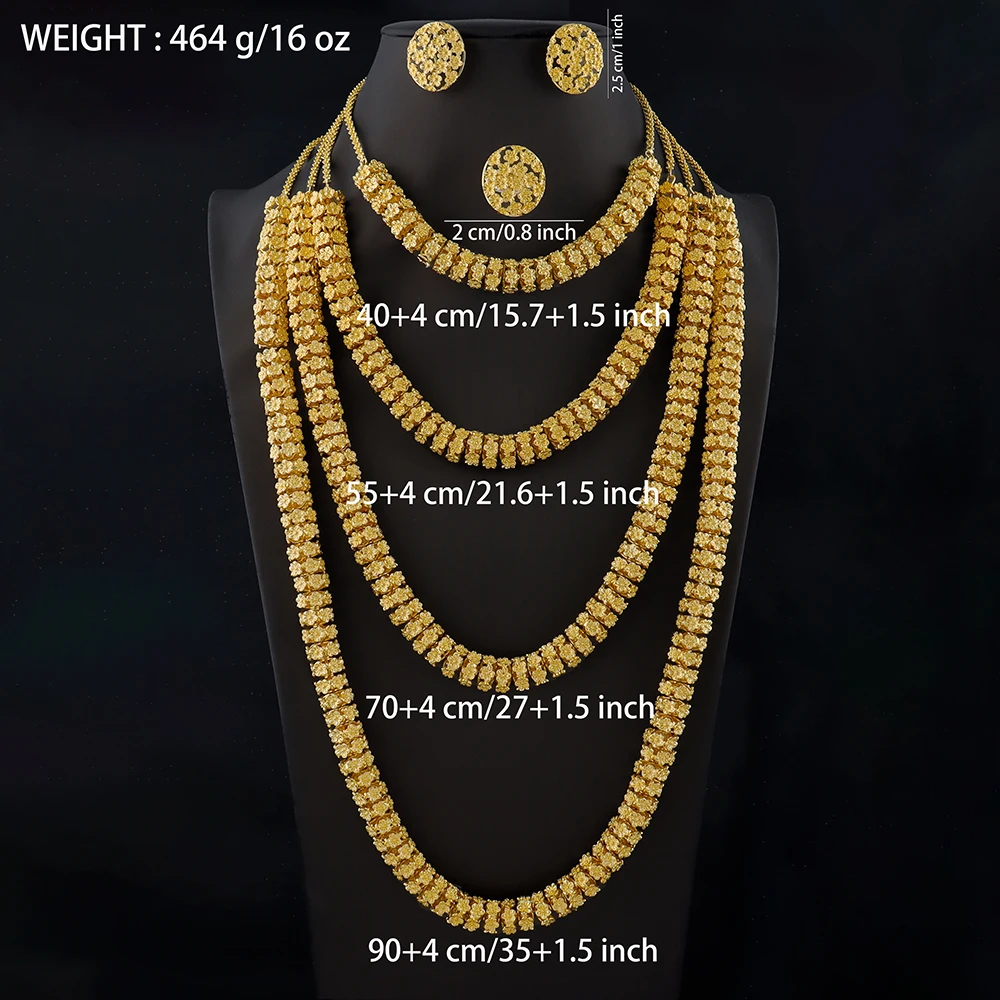 gold plated earrings ring necklaces for women luxury gold cuban necklace set High Quality designer men woman Jewelry sets gift