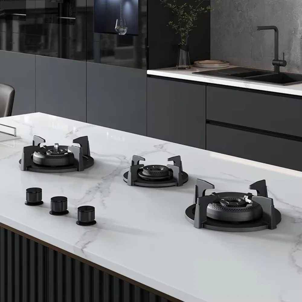 Recessed Embedded 4‑Burner Rock Plate Gas Hob, Concealed Hidden Gas Cooking Stove For Home Kitchen