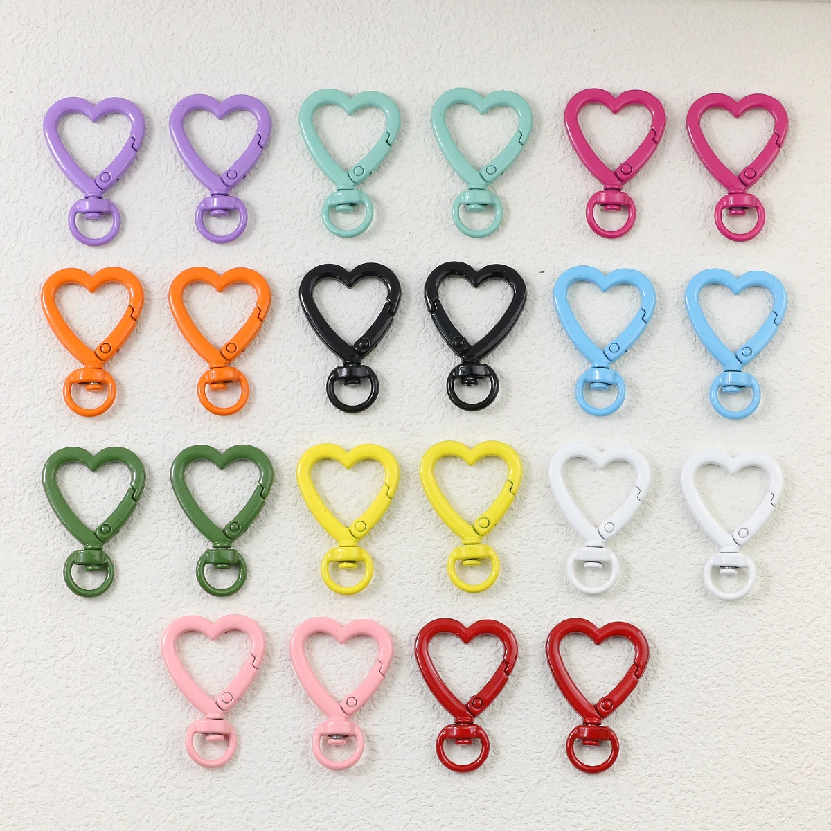 5~10pcs Heart Pendant Lobster Clasps Snap Hooks Key Chain Dolls/Label Connector Zinc Alloy For Jewelry Making DIY Accessories