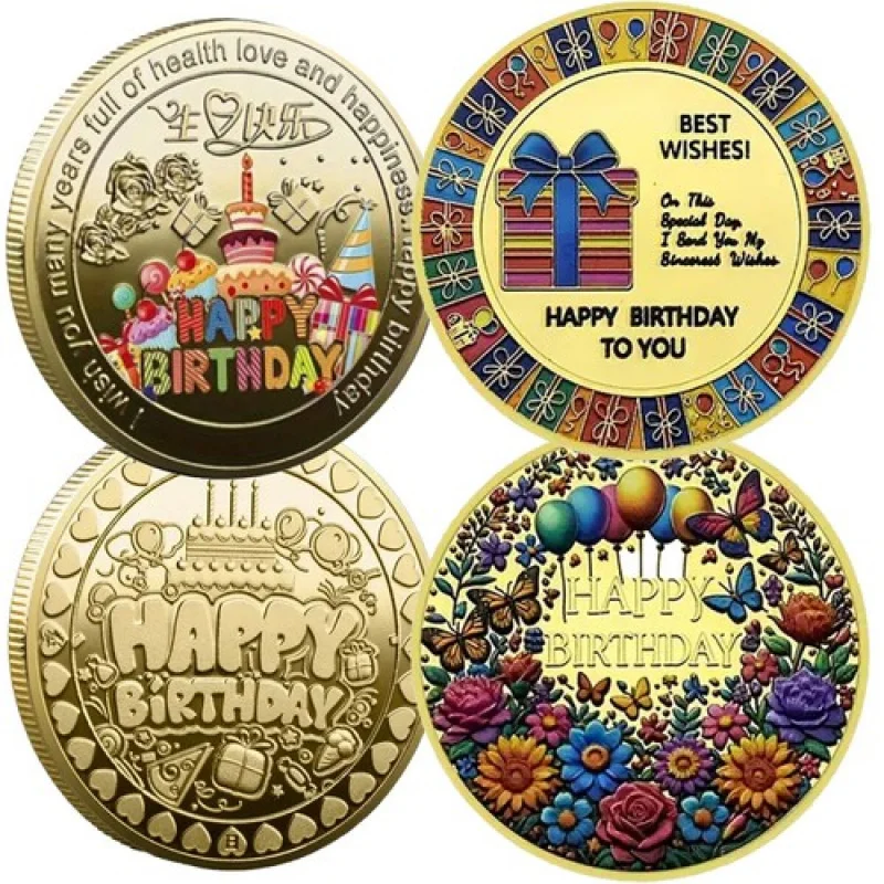 

Happy Birthday Commemorative Coin - Collectable Gift with Plastic Protector & Sparkle Pouch