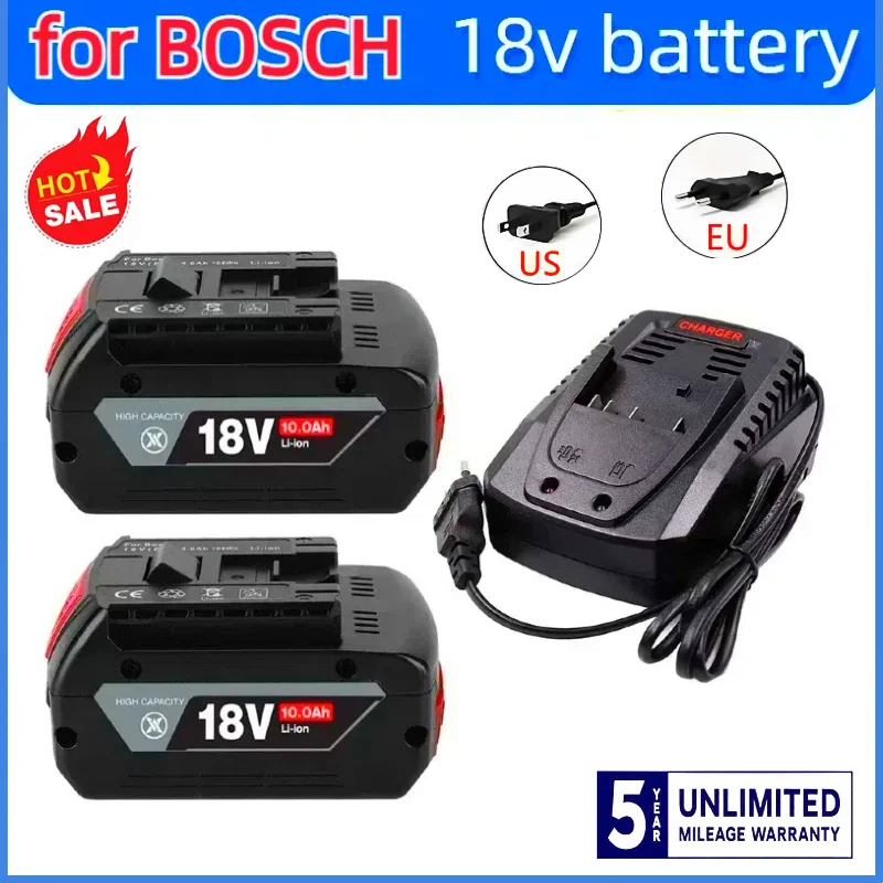 

NEW For BOSCH Authentic 18V 10Ah LITHIUM-ION BATTERY GBA 18V 10Ah 18V Professional GBA GSR GSB BAT618 BAT609 w/Fuel Guage