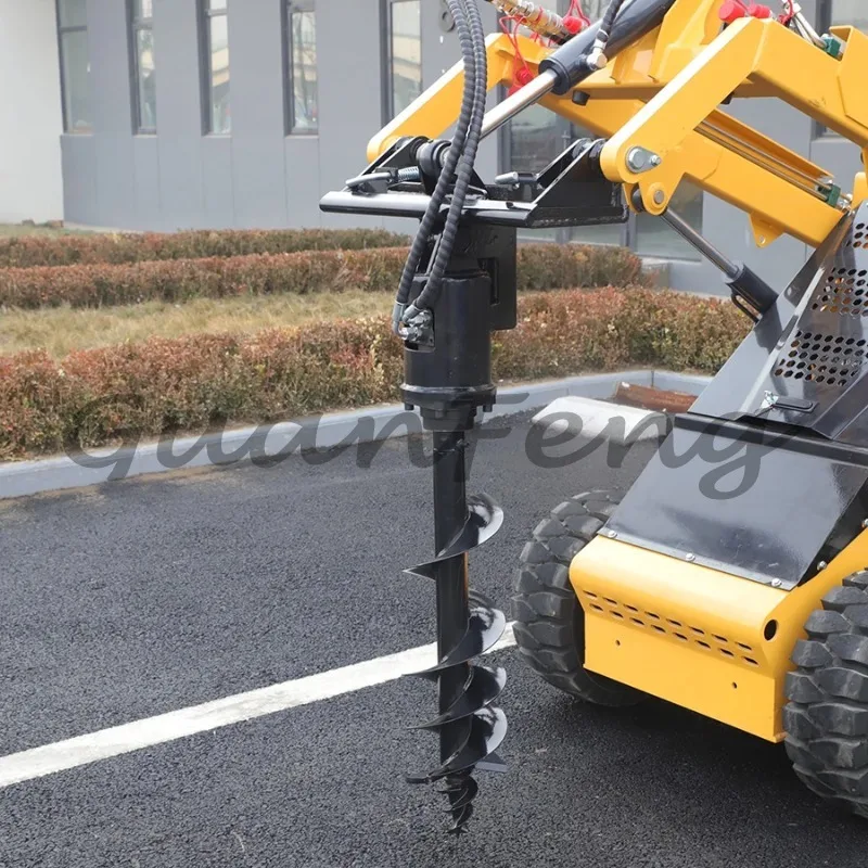 Hydraulic Earth Auger Drill, Rotary Post Hole Digger Attachment for Skid Steer Loader