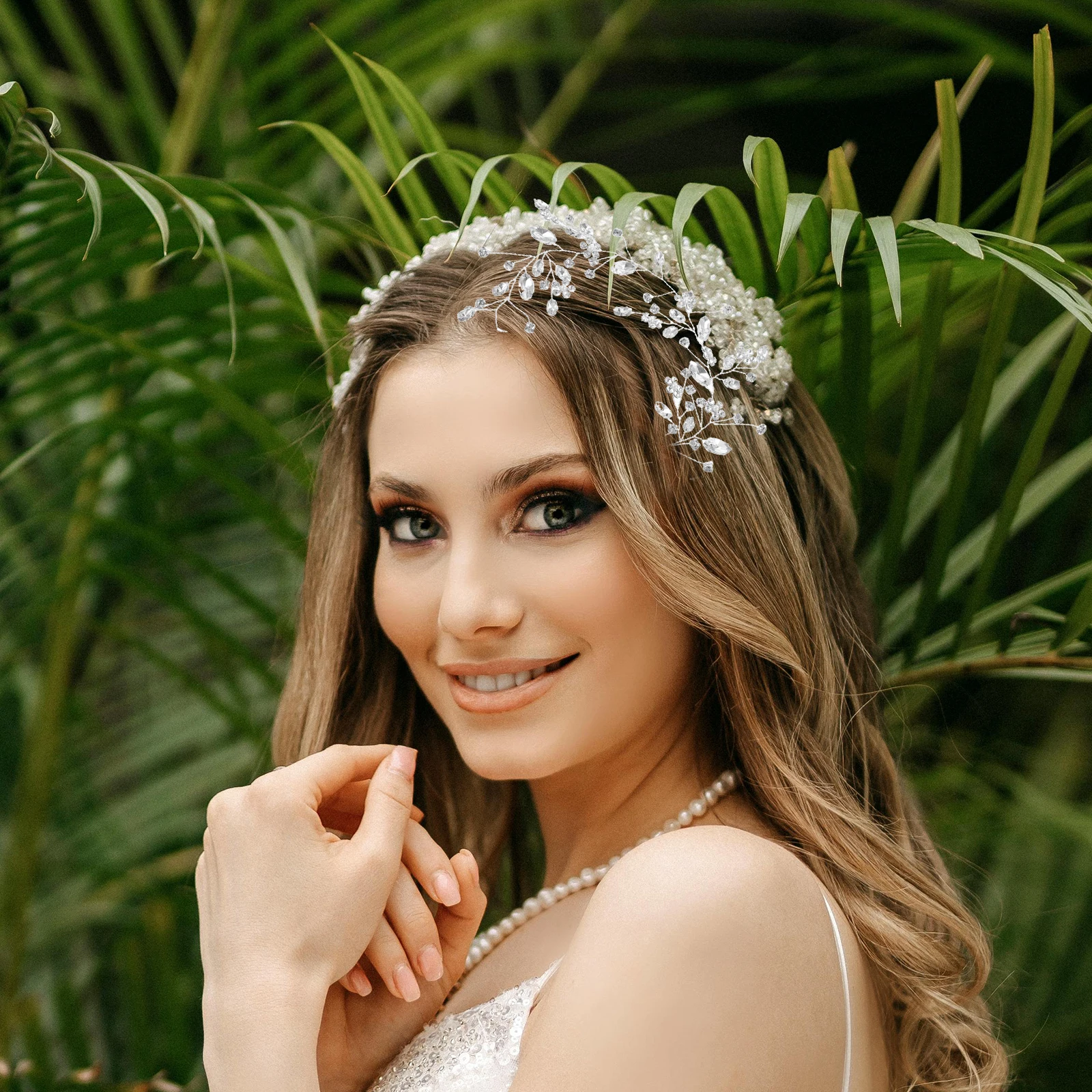 

Rhinestone Headbands for Women Bride Headpiece Soft Chain Hair Accessories Wedding Prom Party Hairbands Headdress Bridal