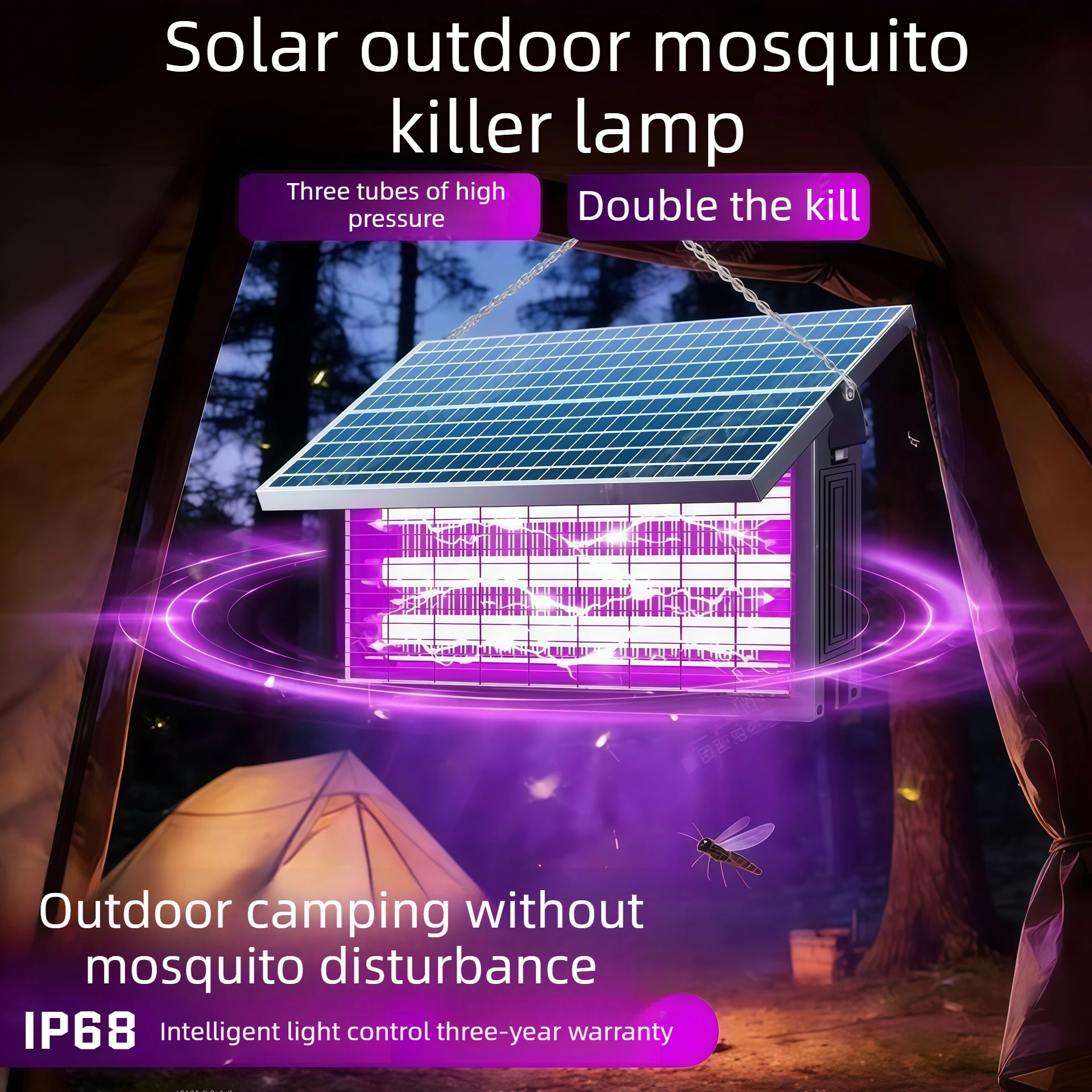 High Power Solar Mosquito Killer Lamp Outdoor Professional Mosquito Killer Waterproof Fly Trap for Farm Backyard Orchard Patio image 4