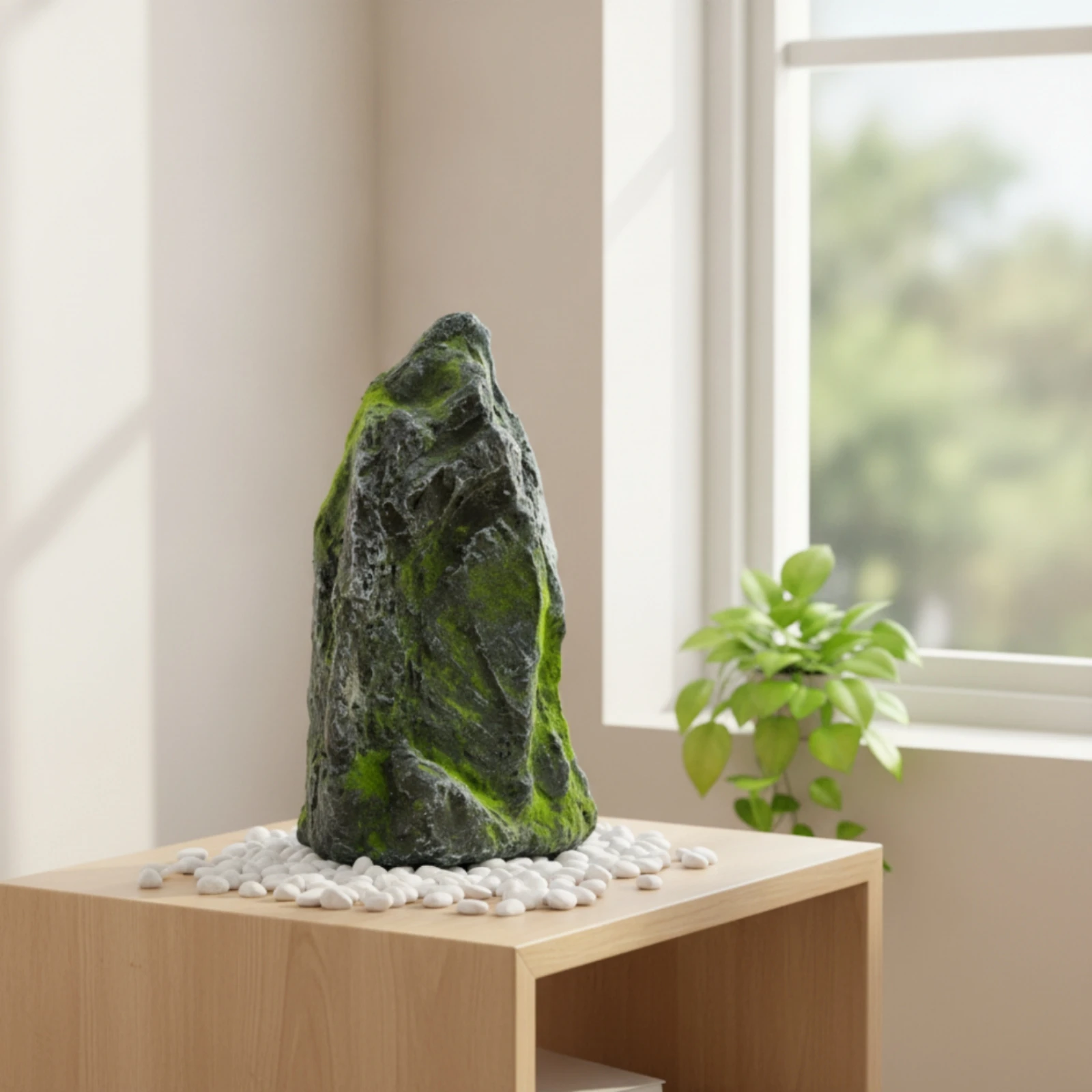 Decorative Fake Rock with Lichen Versatile Landscape Fake Rock Simulated Stone Lifelike Faux-Stone Accent Weathered