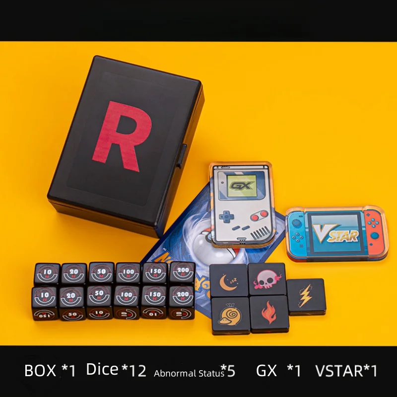 Pokemon Cards Game Props Team Rocket R Ptcg Damage Counter Dice Gx Vstar Board Abnormal Status Card Battle Board Game Props