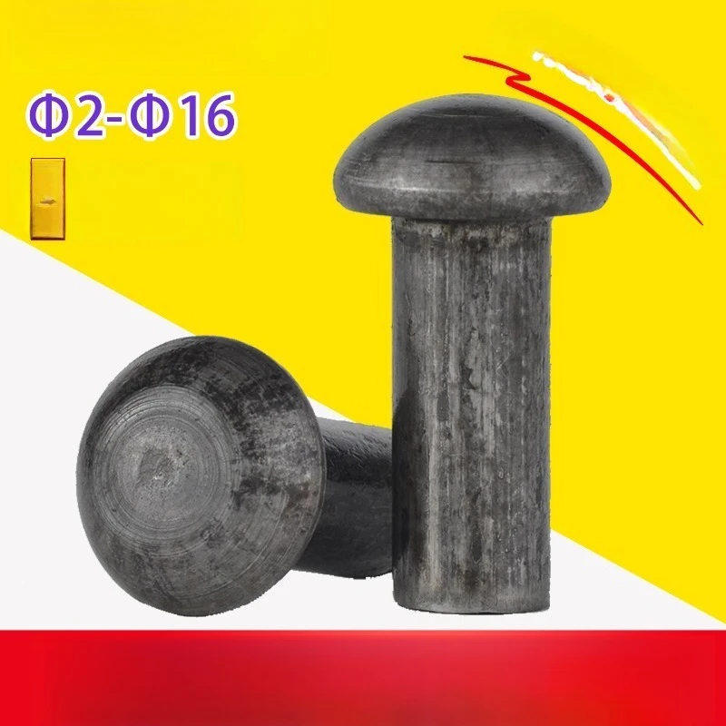 Solid Round Head Iron Rivet GB867 Metric M3 M4 M5 M6 M8 M10 M12 M14 M16 Hammer Rivet