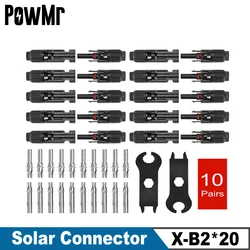 PowMr 10/20 Pairs Solar Panel Connector Male and Female+1pair Spanner Fit For Solar Cable Cross Sections 2.5mm2~6.0mm2 IP67 New